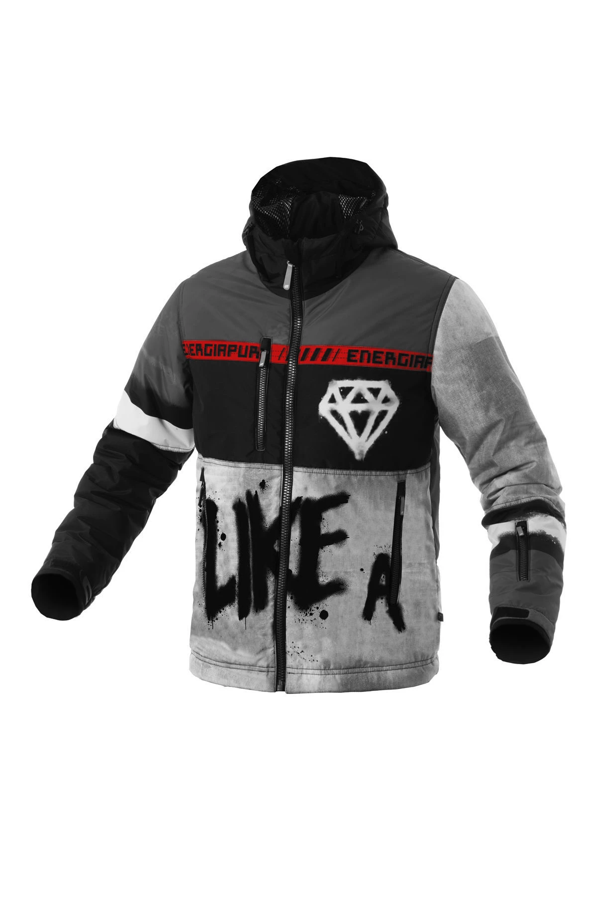 Energiapura - Diamond Printed - Skijacket With Hood 3 Energiapura - Diamond Printed - Skijacket With Hood